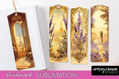 Vintage Scrapbook Bookmark Sublimation - Ephemera Bookmarks Sublimation OrangeBrushStudio 