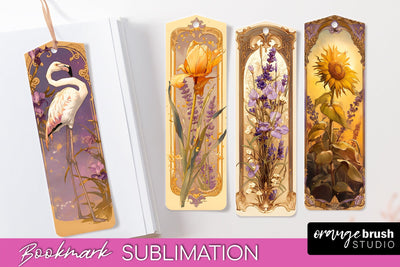 Vintage Scrapbook Bookmark Sublimation - Ephemera Bookmarks Sublimation OrangeBrushStudio 