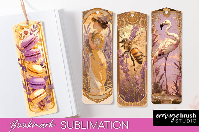 Vintage Scrapbook Bookmark Sublimation - Ephemera Bookmarks Sublimation OrangeBrushStudio 