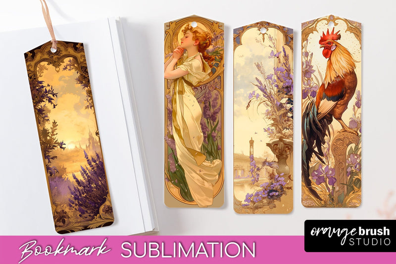 Vintage Scrapbook Bookmark Sublimation - Ephemera Bookmarks Sublimation OrangeBrushStudio 