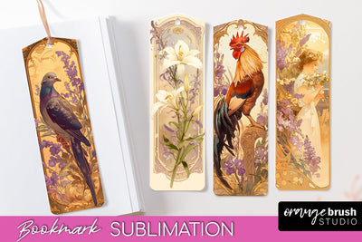 Vintage Scrapbook Bookmark Sublimation - Ephemera Bookmarks Sublimation OrangeBrushStudio 