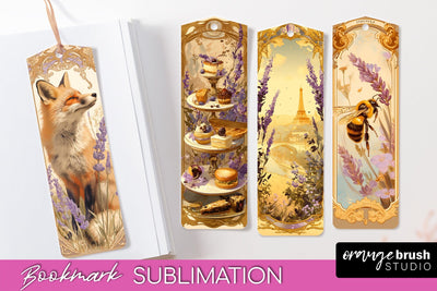 Vintage Scrapbook Bookmark Sublimation - Ephemera Bookmarks Sublimation OrangeBrushStudio 