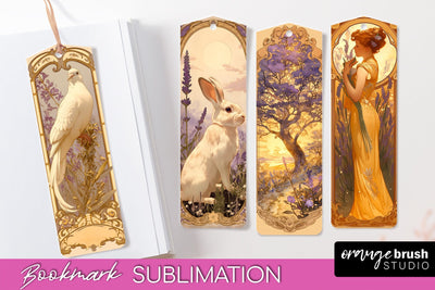 Vintage Scrapbook Bookmark Sublimation - Ephemera Bookmarks Sublimation OrangeBrushStudio 