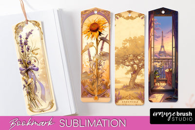 Vintage Scrapbook Bookmark Sublimation - Ephemera Bookmarks Sublimation OrangeBrushStudio 
