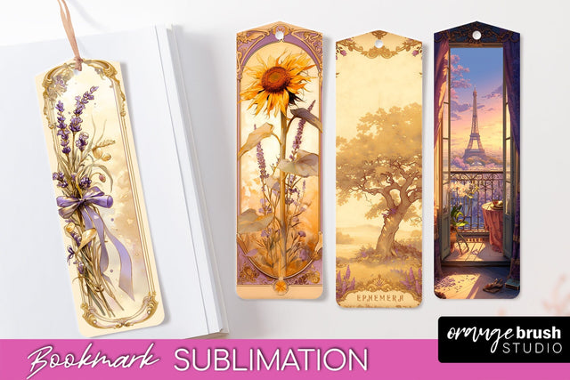 Vintage Scrapbook Bookmark Sublimation - Ephemera Bookmarks Sublimation OrangeBrushStudio 