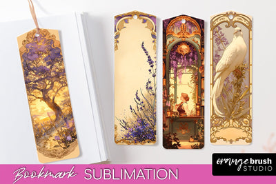 Vintage Scrapbook Bookmark Sublimation - Ephemera Bookmarks Sublimation OrangeBrushStudio 