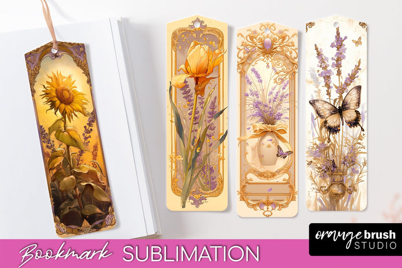 Vintage Scrapbook Bookmark Sublimation - Ephemera Bookmarks Sublimation OrangeBrushStudio 
