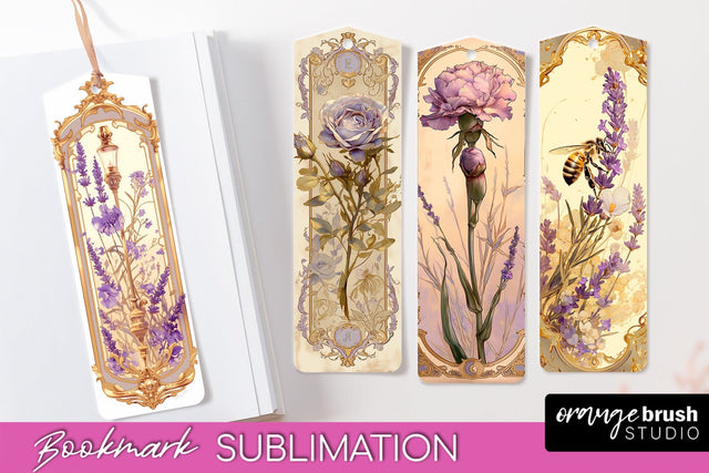 Vintage Scrapbook Bookmark Sublimation - Ephemera Bookmarks Sublimation OrangeBrushStudio 
