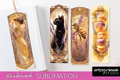 Vintage Scrapbook Bookmark Sublimation - Ephemera Bookmarks Sublimation OrangeBrushStudio 