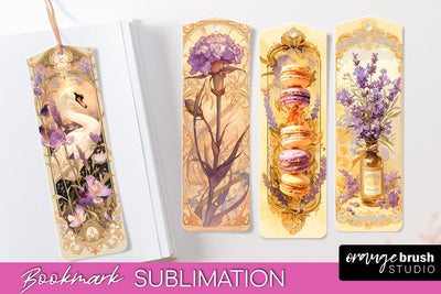 Vintage Scrapbook Bookmark Sublimation - Ephemera Bookmarks Sublimation OrangeBrushStudio 