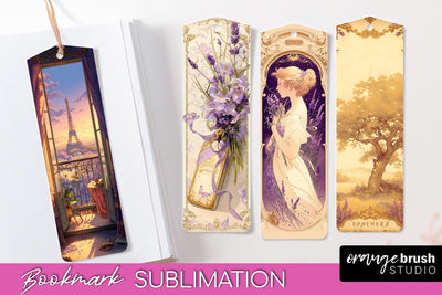 Vintage Scrapbook Bookmark Sublimation - Ephemera Bookmarks Sublimation OrangeBrushStudio 