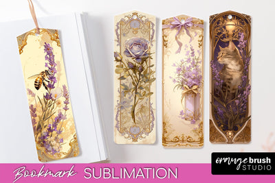 Vintage Scrapbook Bookmark Sublimation - Ephemera Bookmarks Sublimation OrangeBrushStudio 