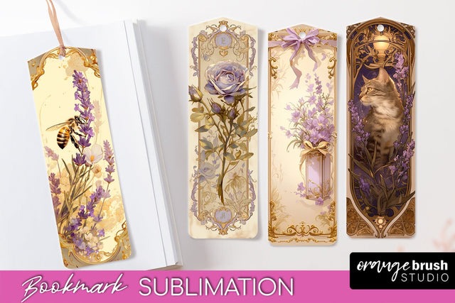 Vintage Scrapbook Bookmark Sublimation - Ephemera Bookmarks Sublimation OrangeBrushStudio 