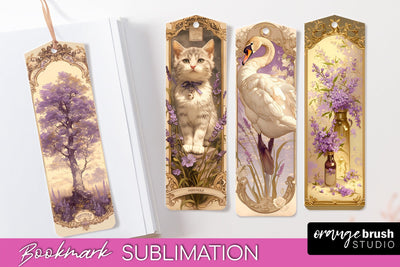 Vintage Scrapbook Bookmark Sublimation - Ephemera Bookmarks Sublimation OrangeBrushStudio 