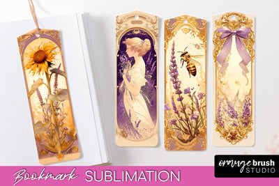 Vintage Scrapbook Bookmark Sublimation - Ephemera Bookmarks Sublimation OrangeBrushStudio 