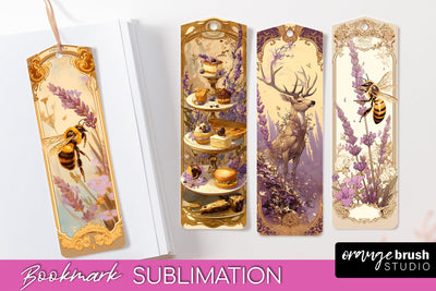Vintage Scrapbook Bookmark Sublimation - Ephemera Bookmarks Sublimation OrangeBrushStudio 