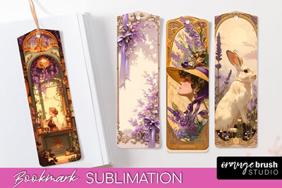 Vintage Scrapbook Bookmark Sublimation - Ephemera Bookmarks Sublimation OrangeBrushStudio 