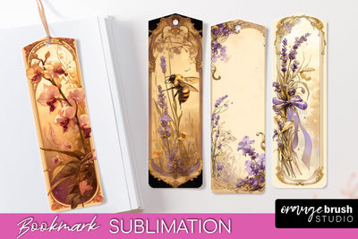 Vintage Scrapbook Bookmark Sublimation - Ephemera Bookmarks Sublimation OrangeBrushStudio 