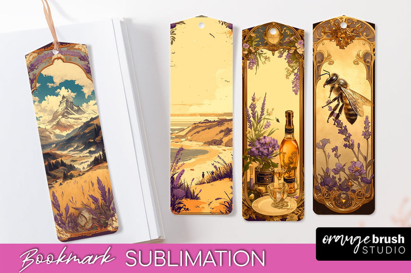 Vintage Scrapbook Bookmark Sublimation - Ephemera Bookmarks Sublimation OrangeBrushStudio 