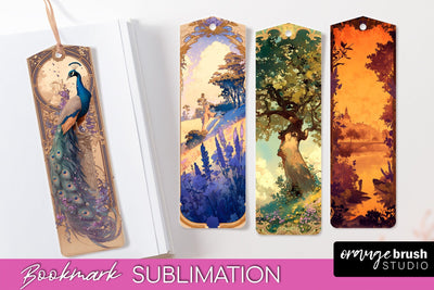 Vintage Scrapbook Bookmark Sublimation - Ephemera Bookmarks Sublimation OrangeBrushStudio 