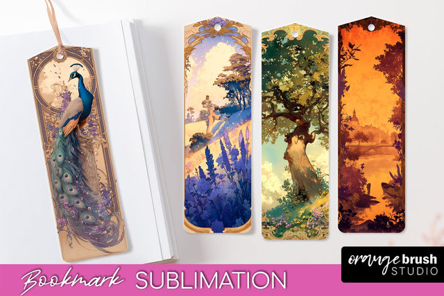 Vintage Scrapbook Bookmark Sublimation - Ephemera Bookmarks Sublimation OrangeBrushStudio 