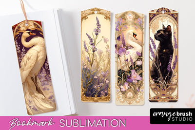 Vintage Scrapbook Bookmark Sublimation - Ephemera Bookmarks Sublimation OrangeBrushStudio 