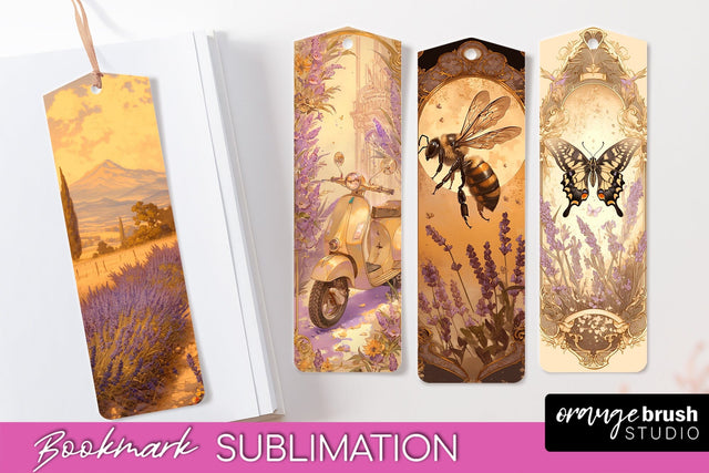 Vintage Scrapbook Bookmark Sublimation - Ephemera Bookmarks Sublimation OrangeBrushStudio 