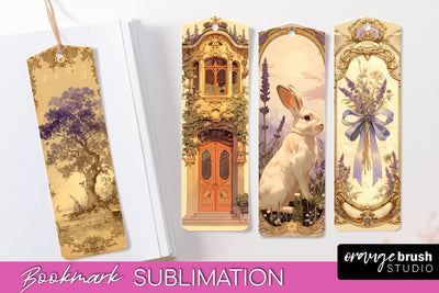 Vintage Scrapbook Bookmark Sublimation - Ephemera Bookmarks Sublimation OrangeBrushStudio 
