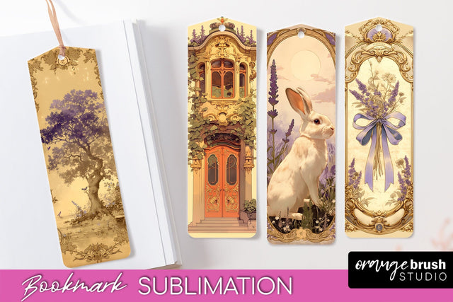 Vintage Scrapbook Bookmark Sublimation - Ephemera Bookmarks Sublimation OrangeBrushStudio 