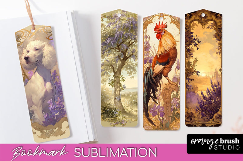 Vintage Scrapbook Bookmark Sublimation - Ephemera Bookmarks Sublimation OrangeBrushStudio 