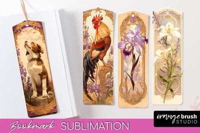 Vintage Scrapbook Bookmark Sublimation - Ephemera Bookmarks Sublimation OrangeBrushStudio 
