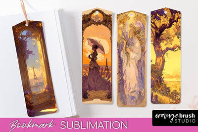 Vintage Scrapbook Bookmark Sublimation - Ephemera Bookmarks Sublimation OrangeBrushStudio 