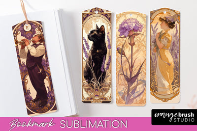 Vintage Scrapbook Bookmark Sublimation - Ephemera Bookmarks Sublimation OrangeBrushStudio 