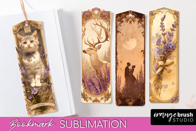 Vintage Scrapbook Bookmark Sublimation - Ephemera Bookmarks Sublimation OrangeBrushStudio 