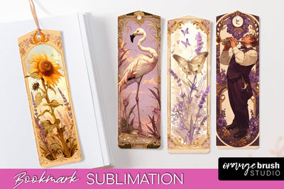 Vintage Scrapbook Bookmark Sublimation - Ephemera Bookmarks Sublimation OrangeBrushStudio 