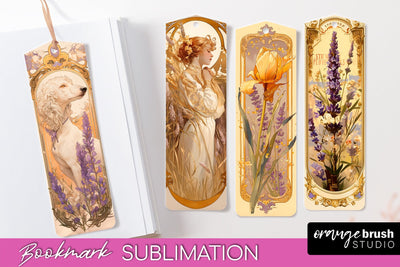 Vintage Scrapbook Bookmark Sublimation - Ephemera Bookmarks Sublimation OrangeBrushStudio 