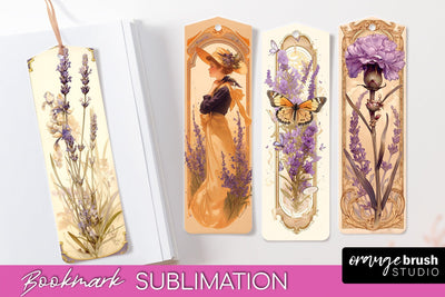 Vintage Scrapbook Bookmark Sublimation - Ephemera Bookmarks Sublimation OrangeBrushStudio 