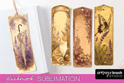 Vintage Scrapbook Bookmark Sublimation - Ephemera Bookmarks Sublimation OrangeBrushStudio 