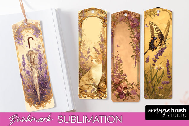 Vintage Scrapbook Bookmark Sublimation - Ephemera Bookmarks Sublimation OrangeBrushStudio 