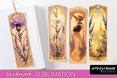 Vintage Scrapbook Bookmark Sublimation - Ephemera Bookmarks Sublimation OrangeBrushStudio 