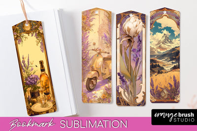 Vintage Scrapbook Bookmark Sublimation - Ephemera Bookmarks Sublimation OrangeBrushStudio 