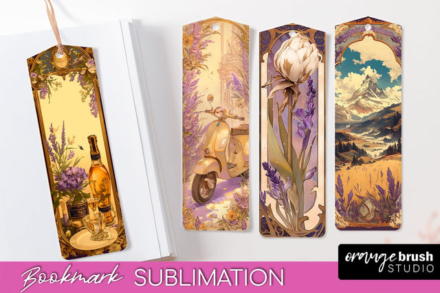 Vintage Scrapbook Bookmark Sublimation - Ephemera Bookmarks Sublimation OrangeBrushStudio 
