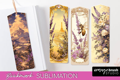 Vintage Scrapbook Bookmark Sublimation - Ephemera Bookmarks Sublimation OrangeBrushStudio 
