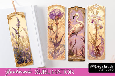 Vintage Scrapbook Bookmark Sublimation - Ephemera Bookmarks Sublimation OrangeBrushStudio 