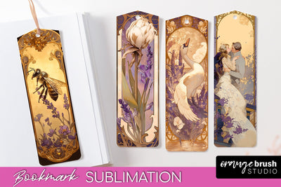 Vintage Scrapbook Bookmark Sublimation - Ephemera Bookmarks Sublimation OrangeBrushStudio 