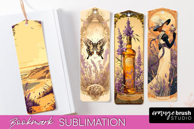 Vintage Scrapbook Bookmark Sublimation - Ephemera Bookmarks Sublimation OrangeBrushStudio 