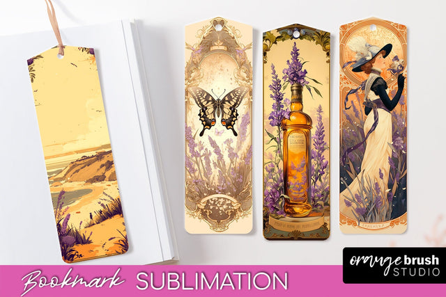 Vintage Scrapbook Bookmark Sublimation - Ephemera Bookmarks Sublimation OrangeBrushStudio 