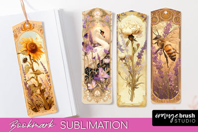Vintage Scrapbook Bookmark Sublimation - Ephemera Bookmarks Sublimation OrangeBrushStudio 