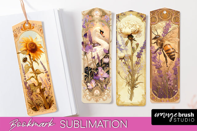 Vintage Scrapbook Bookmark Sublimation - Ephemera Bookmarks Sublimation OrangeBrushStudio 