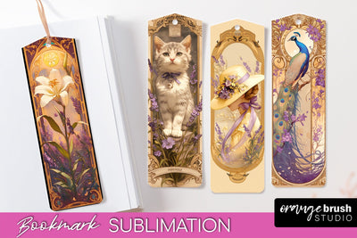 Vintage Scrapbook Bookmark Sublimation - Ephemera Bookmarks Sublimation OrangeBrushStudio 